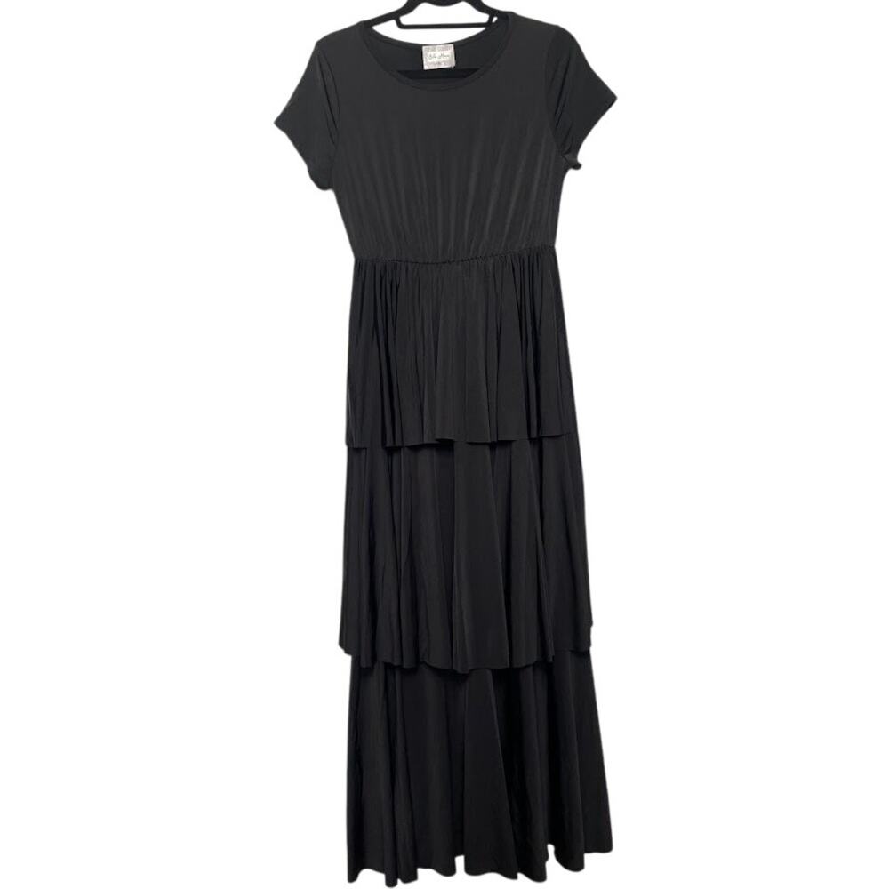 Anthropologie Maxi Dress Womens M Tiered Short Sleeve Romantic Whimsical Dress